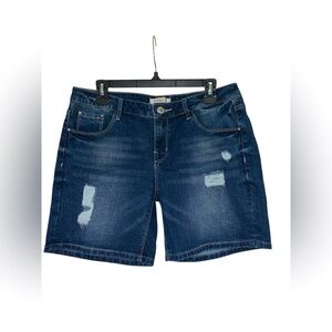 Dex Mid Rise Dark Wash Distressed Jean Shorts Size 29